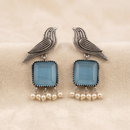 DIVYORO SKY BLUE BIRD DANGLES
