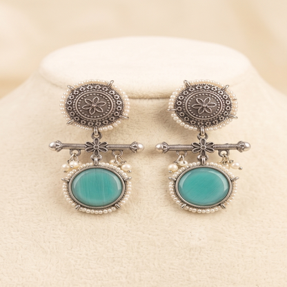 DIVYORO TURQUOISE SUNBURST DANGLE EARRINGS