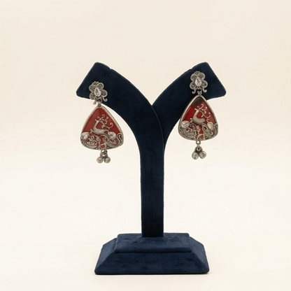 DIVYORO RUBY CHANDBALI CRESCENT DANGLES