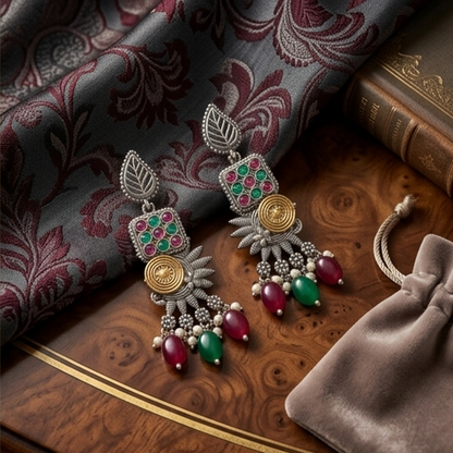 DIVYORO TWIN ELEPHANT CHAIN DANGLES