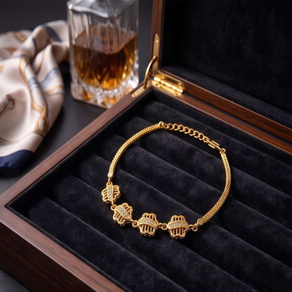DIVYORO GOLD CZ FLOWER BRACELET