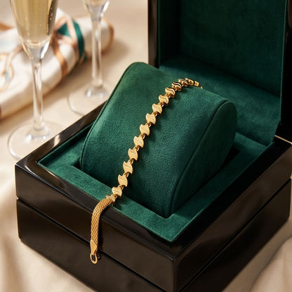 DIVYORO GOLD WAVE LINK BRACELET