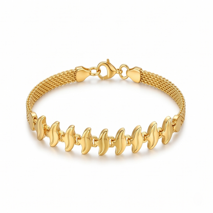 DIVYORO GOLD WAVE LINK BRACELET