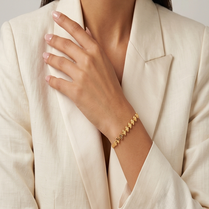 DIVYORO GOLD WAVE LINK BRACELET