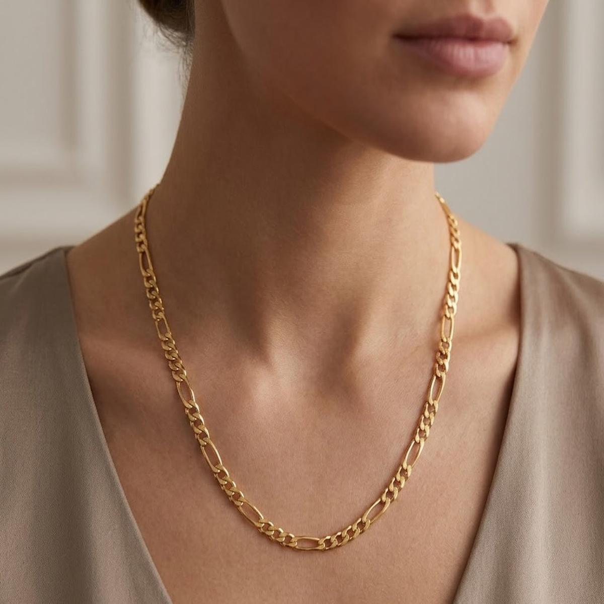 DIVYORO GOLD FIGARO LINK CHAIN