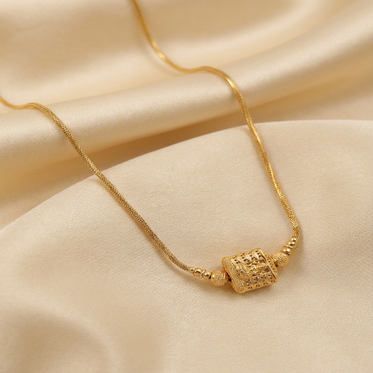 DIVYORO GOLD CYLINDER PENDANT CHAIN