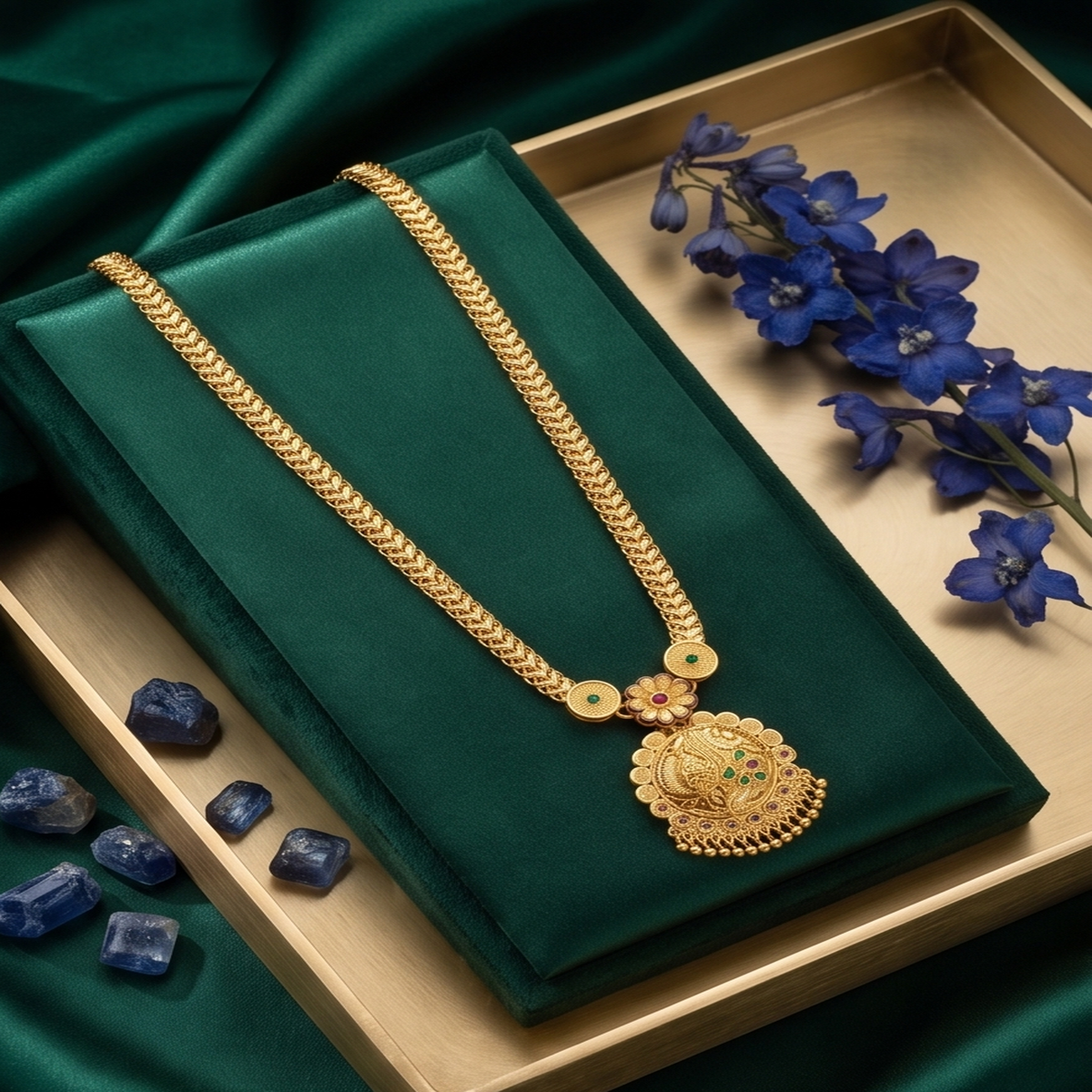 DIVYORO ROYAL CREST LONG PENDANT NECKLACE