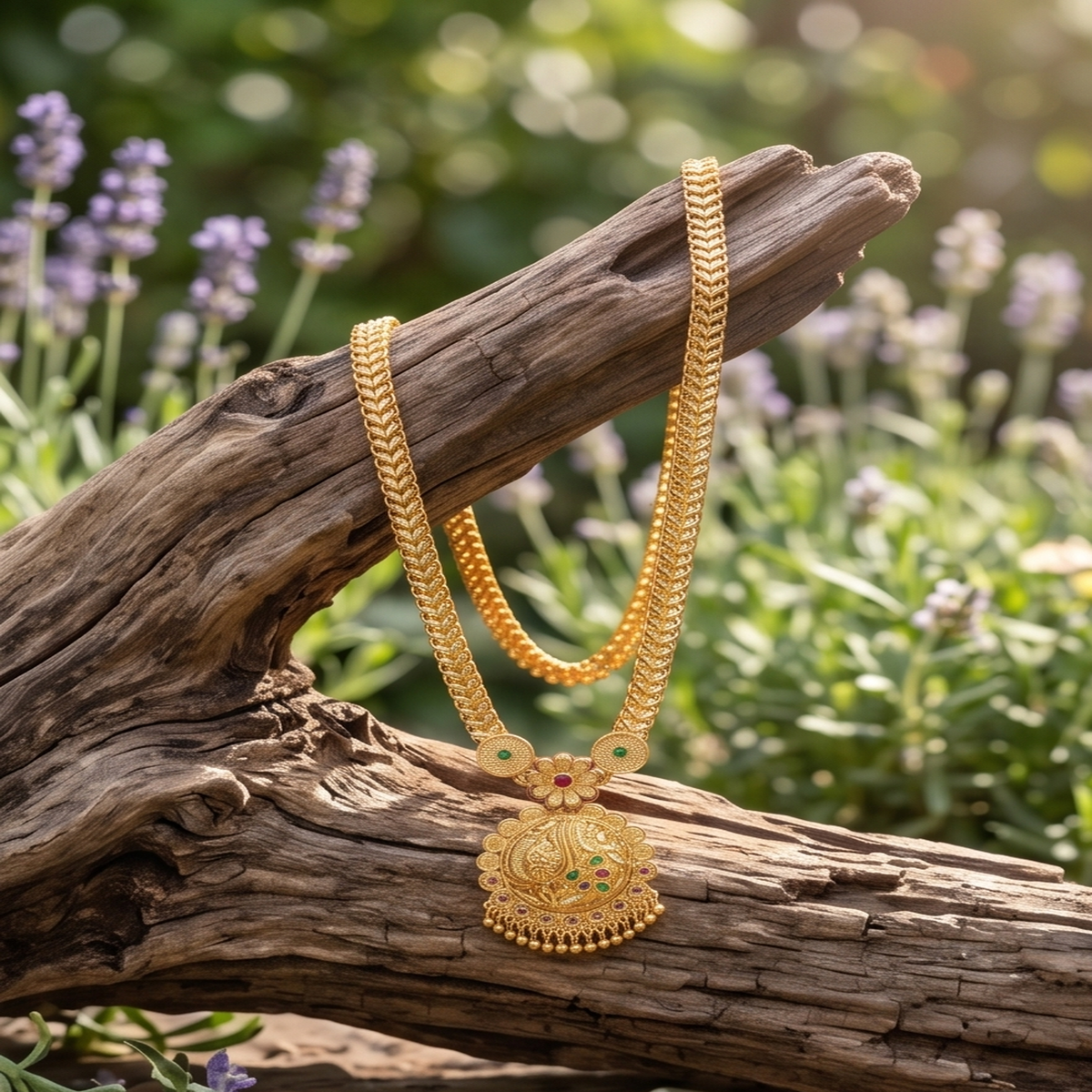 DIVYORO ROYAL CREST LONG PENDANT NECKLACE