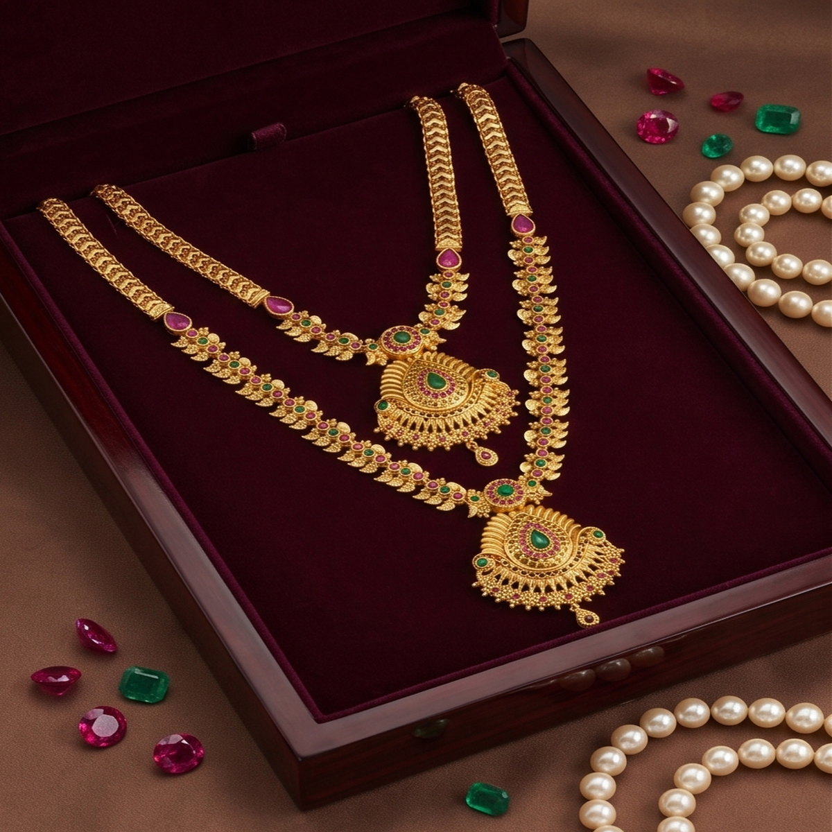 DIVYORO HERITAGE DOUBLE-LAYERED GOLD NECKLACE