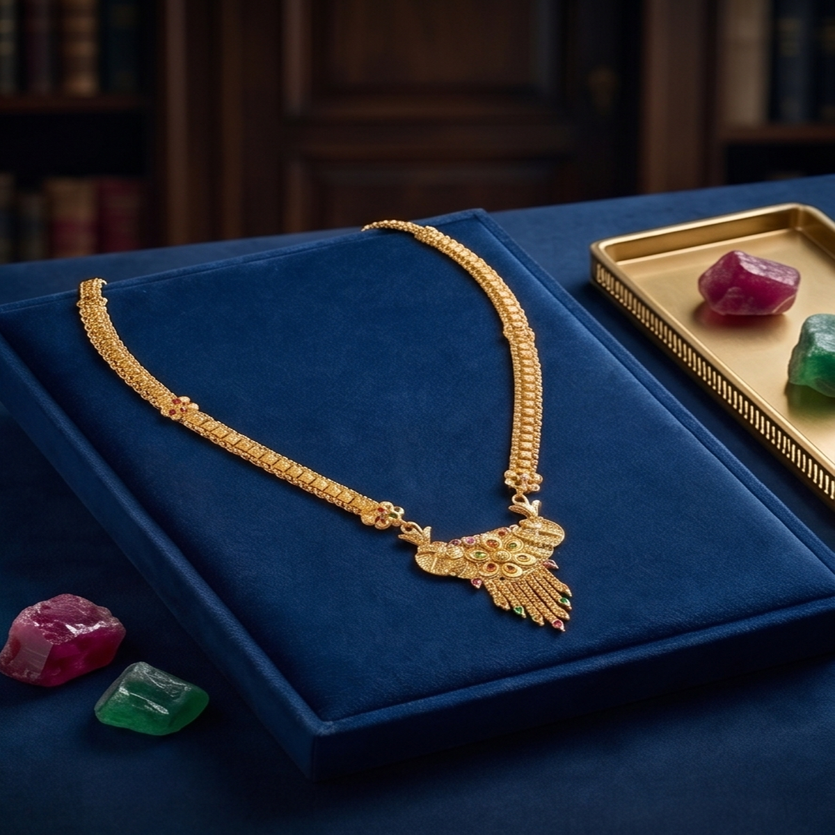 DIVYORO FLORAL GOLD HARAM NECKLACE