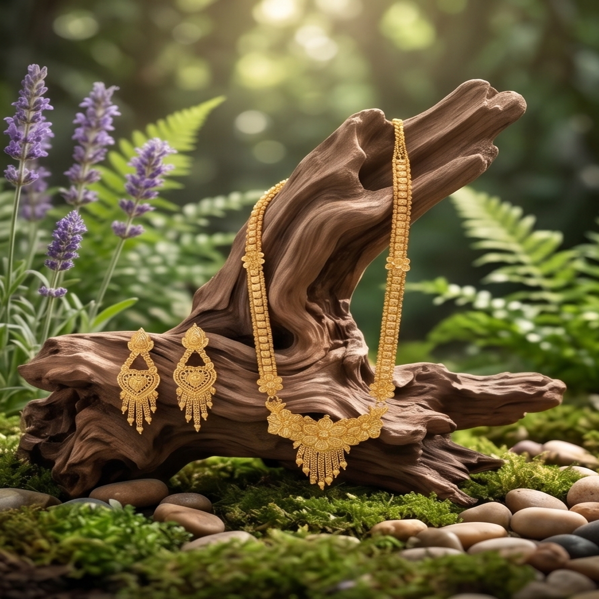 DIVYORO BLOSSOMING GOLD NECKLACE SET