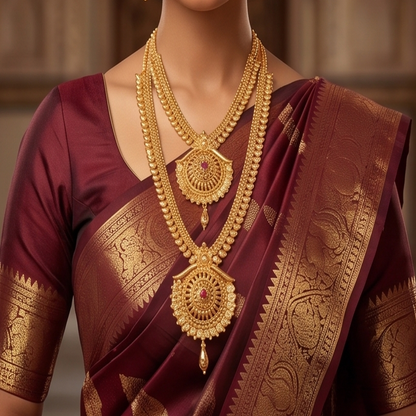 DIVYORO ROYAL LAYERED MEDALLION HARAM