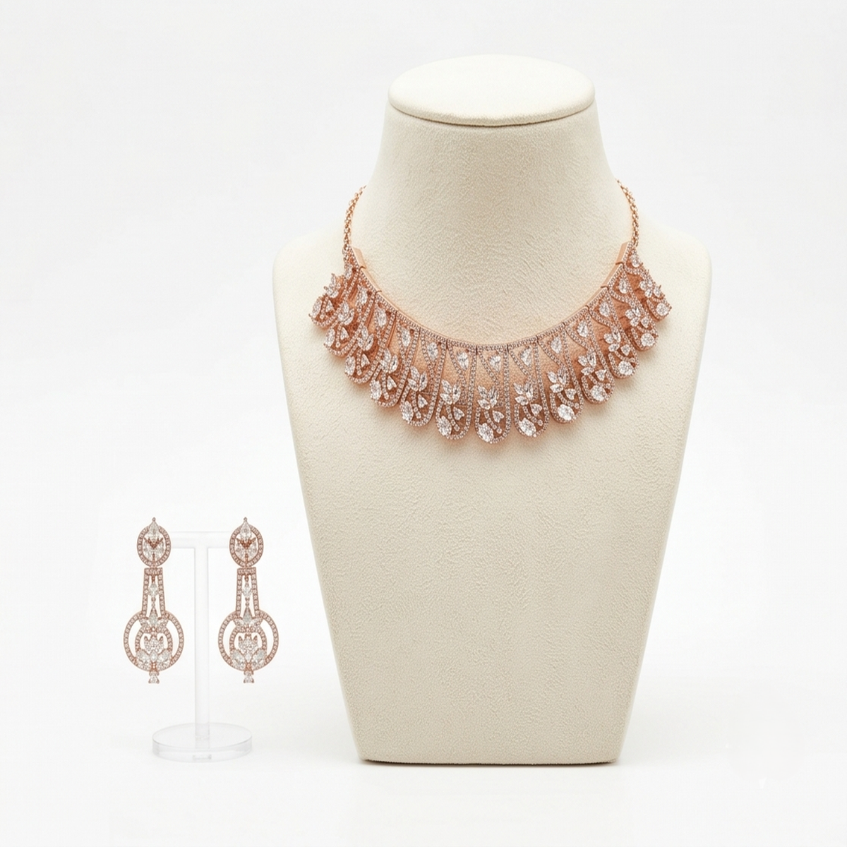 DIVYORO ROSE GOLD ZIRCON CHOKER
