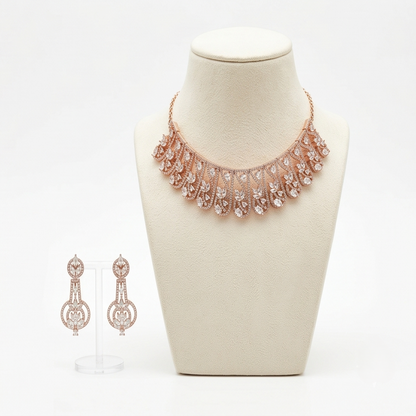 DIVYORO ROSE GOLD ZIRCON CHOKER