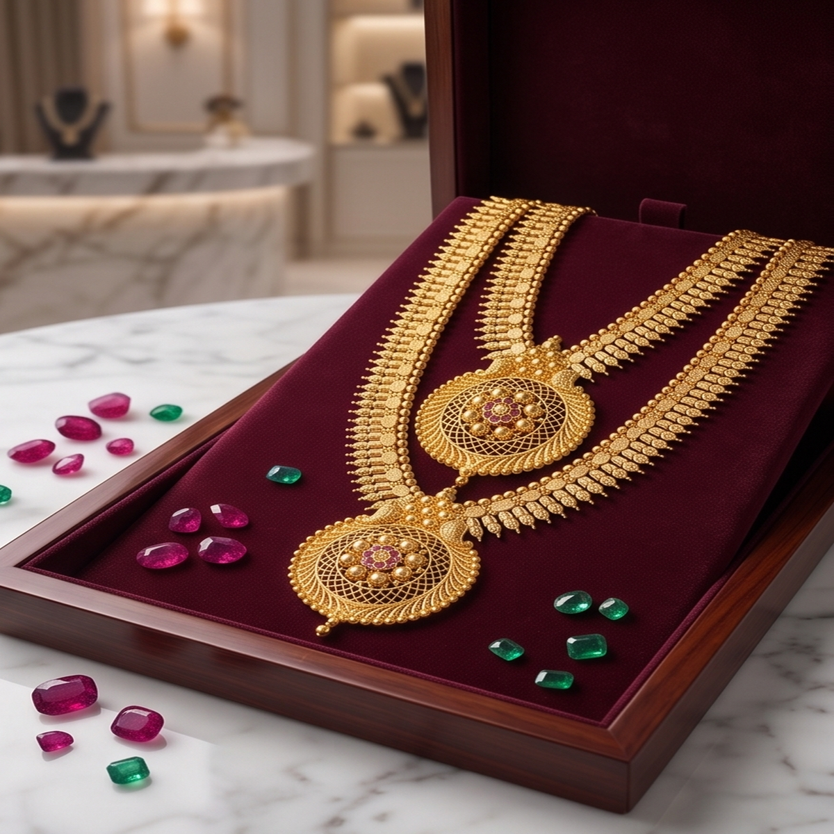DIVYORO GRAND FILIGREE MEDALLION HARAM