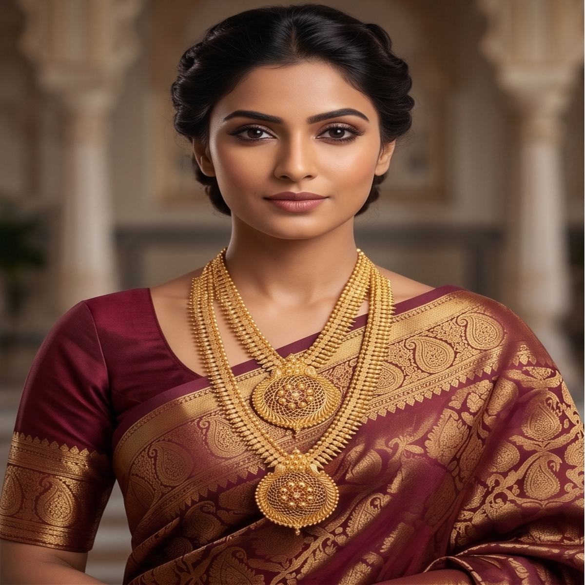 DIVYORO GRAND FILIGREE MEDALLION HARAM