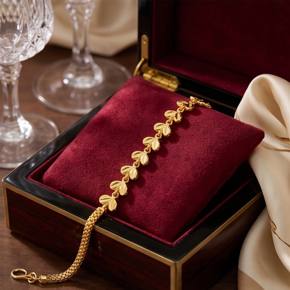 DIVYORO GOLD LEAF CHARM BRACELET