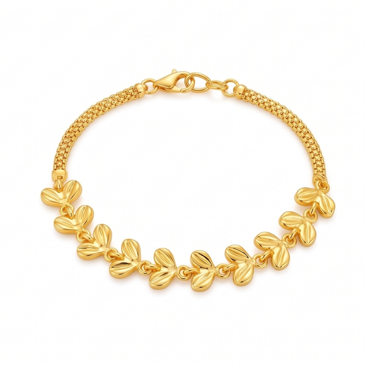 DIVYORO GOLD LEAF CHARM BRACELET
