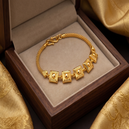 DIVYORO GEOMETRIC GOLD BLOCK BRACELET