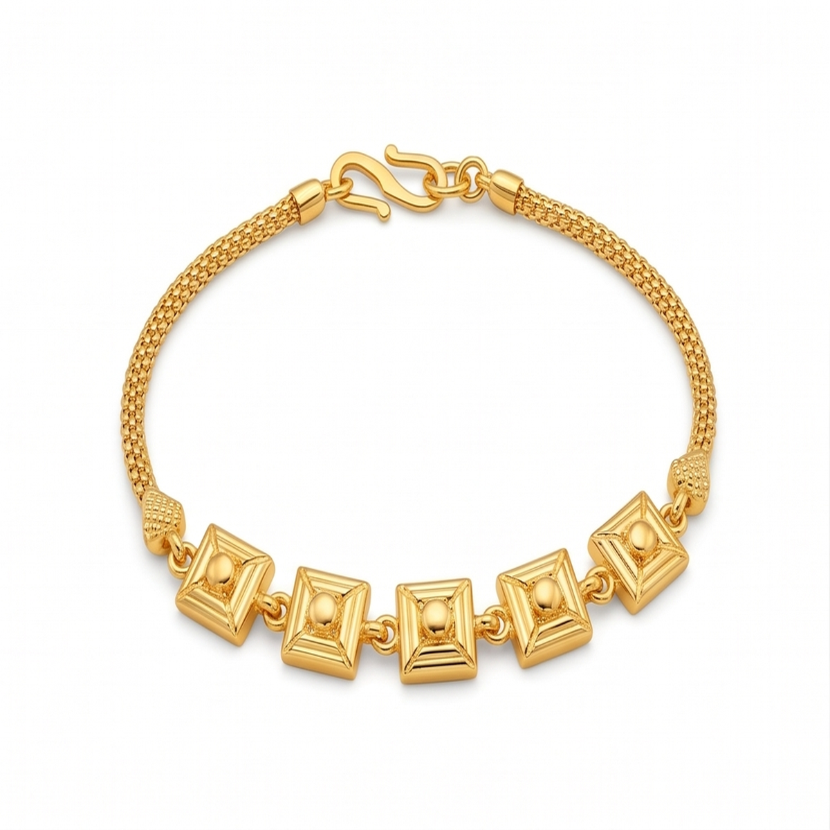 DIVYORO GEOMETRIC GOLD BLOCK BRACELET