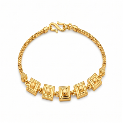 DIVYORO GEOMETRIC GOLD BLOCK BRACELET