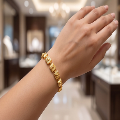 DIVYORO GEOMETRIC GOLD BLOCK BRACELET