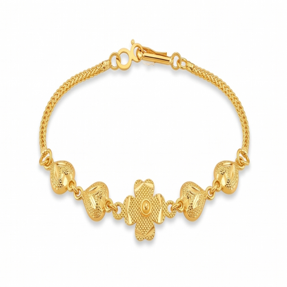 DIVYORO GOLD CLOVER HEART BRACELET