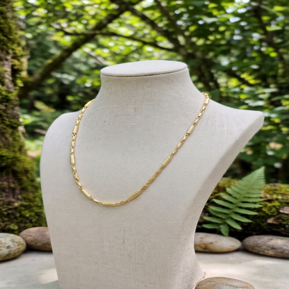 DIVYORO TEXTURED BAR GOLD CHAIN