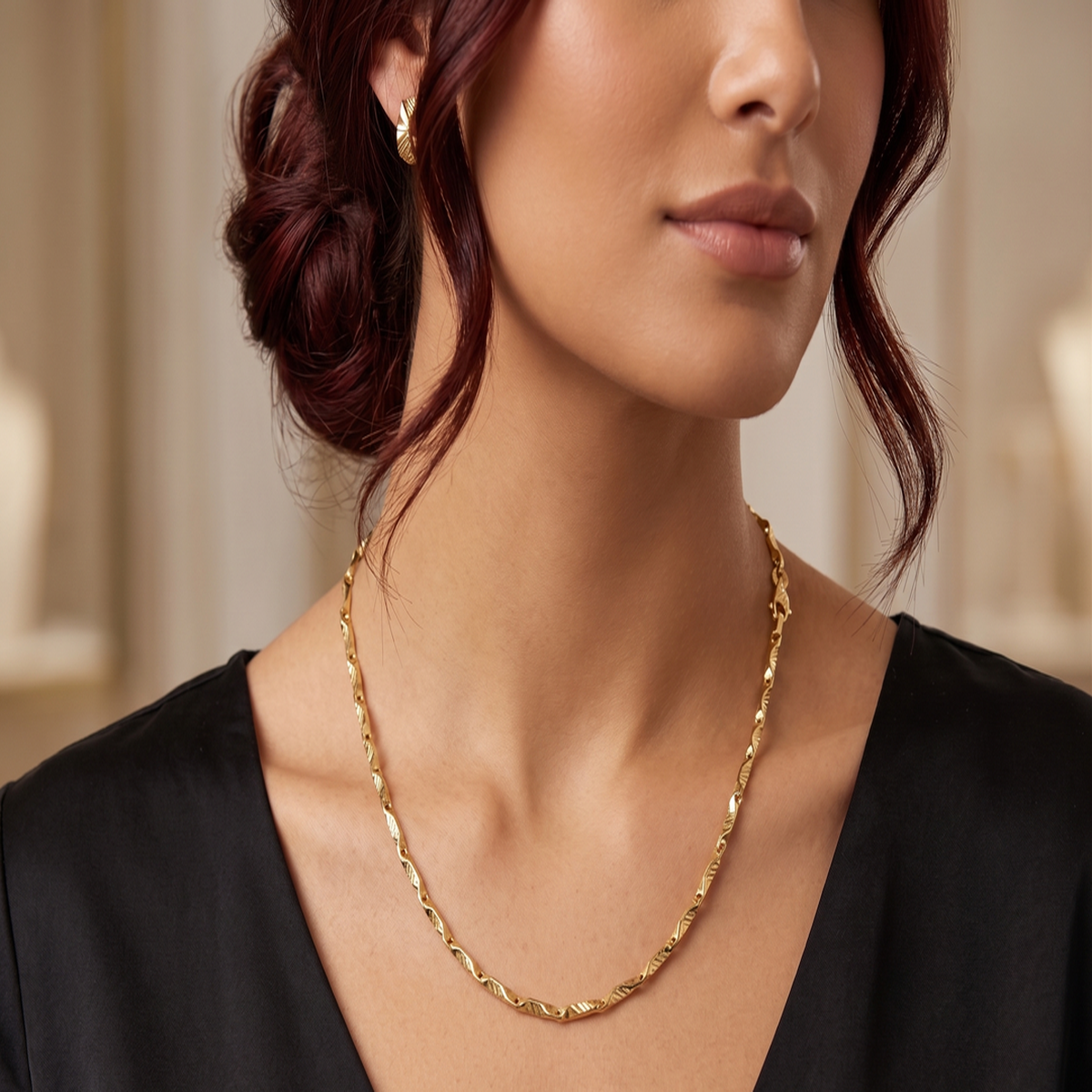 DIVYORO TWISTED WAVE GOLD CHAIN