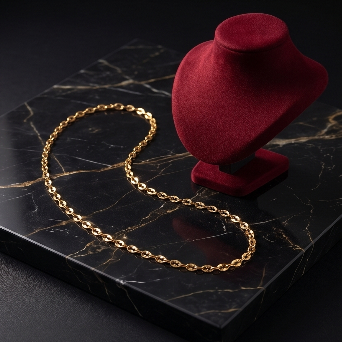 DIVYORO OVAL LINKED GOLD CHAIN