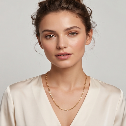 DIVYORO OVAL LINKED GOLD CHAIN