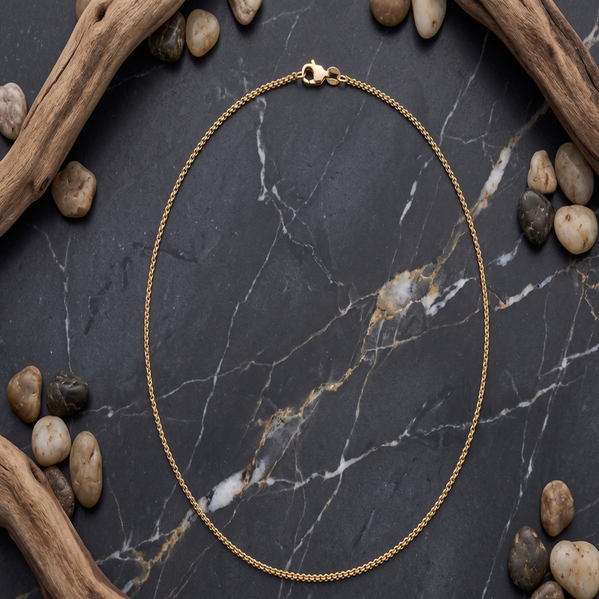 DIVYORO MINIMALIST GOLD CURB CHAIN
