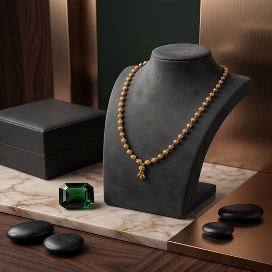 DIVYORO BEADED GOLD DROP NECKLACE