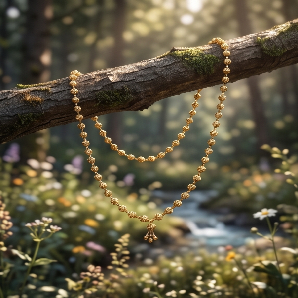 DIVYORO BEADED GOLD DROP NECKLACE
