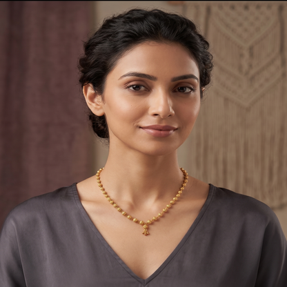 DIVYORO BEADED GOLD DROP NECKLACE