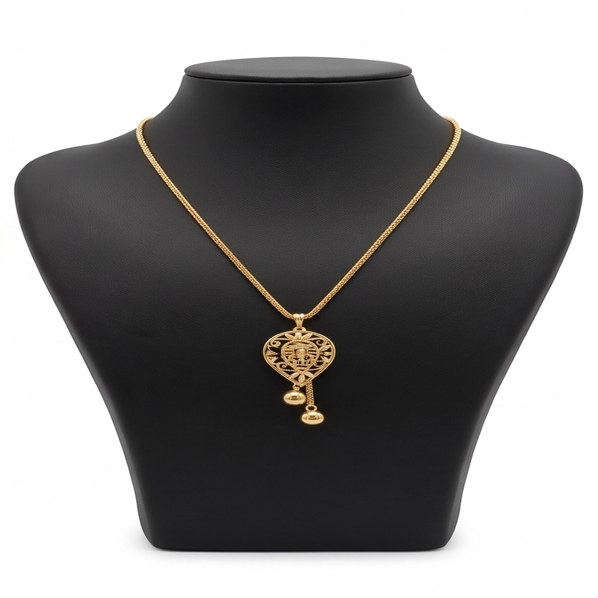 DIVYORO CARVED TEAR DROP PENDANT CHAIN