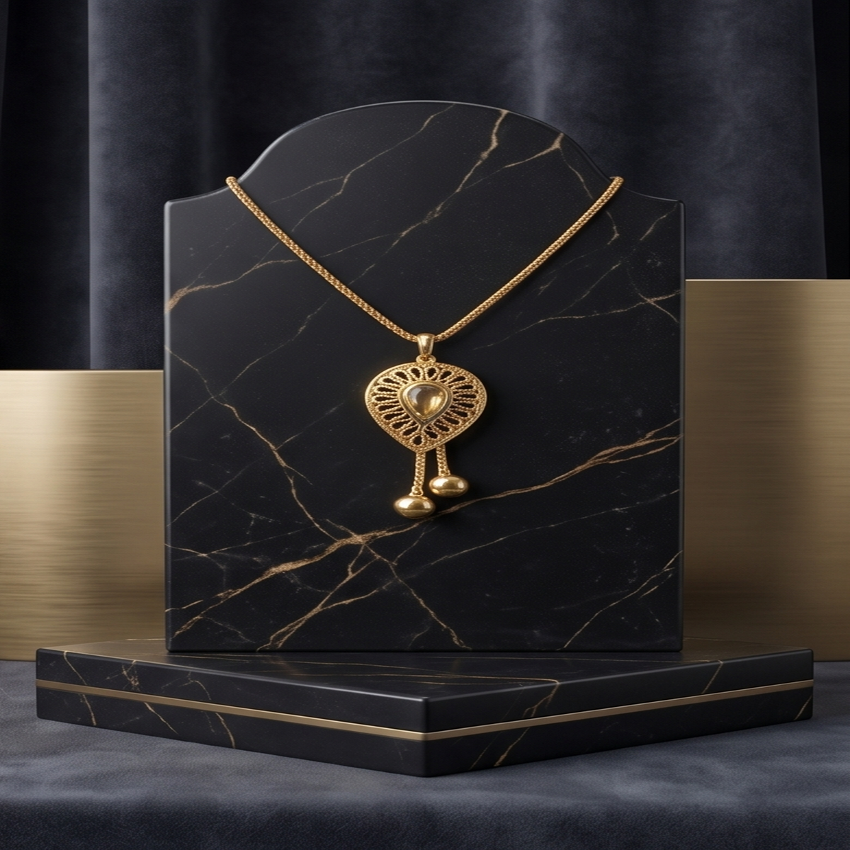 DIVYORO GOLD TEAR DROP PENDANT CHAIN