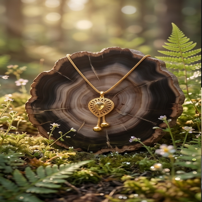 DIVYORO GOLD TEAR DROP PENDANT CHAIN