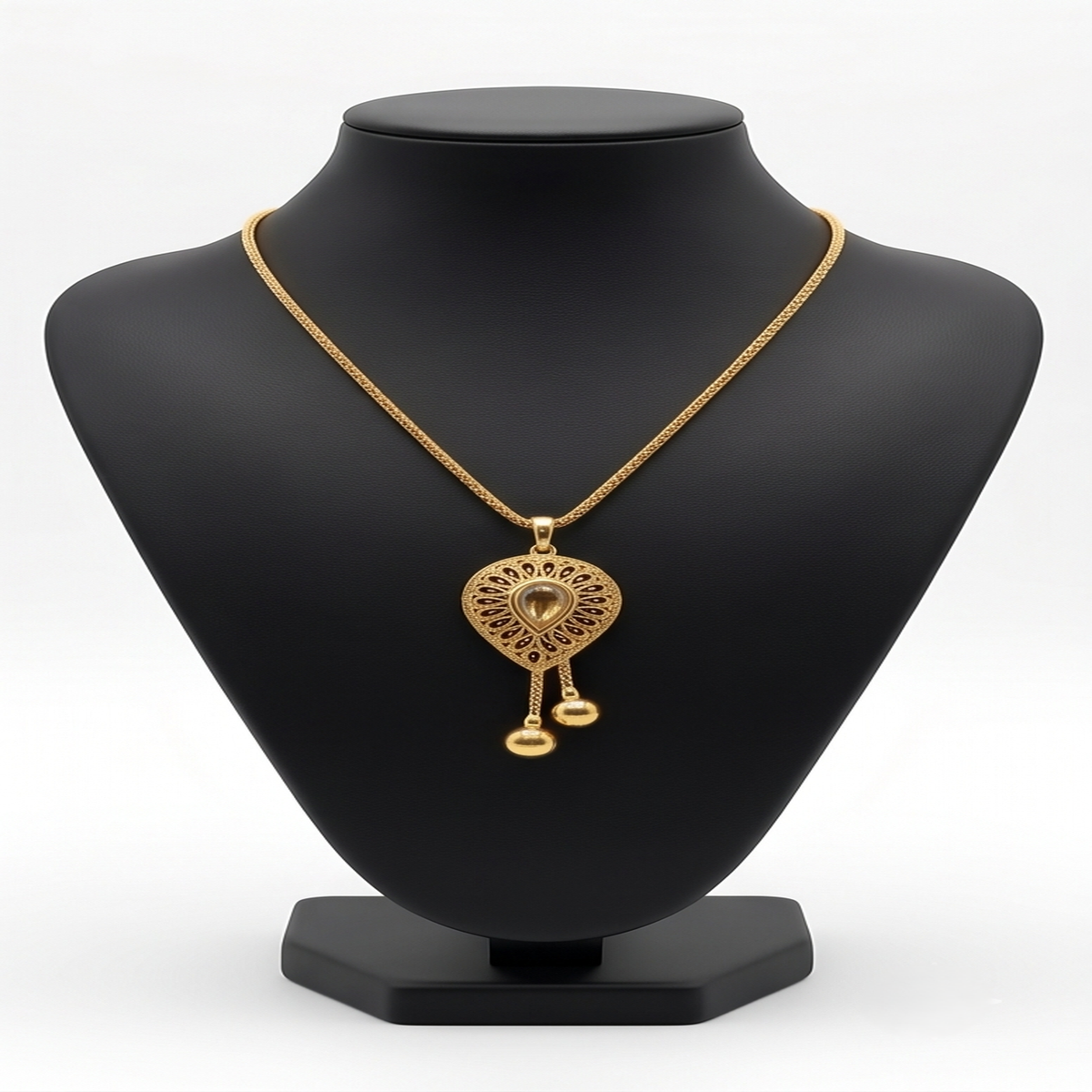 DIVYORO GOLD TEAR DROP PENDANT CHAIN