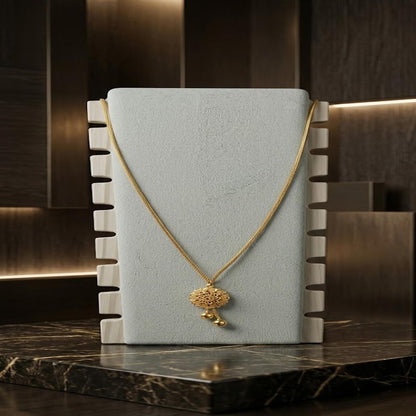DIVYORO GOLD FLORAL WHEEL PENDANT CHAIN