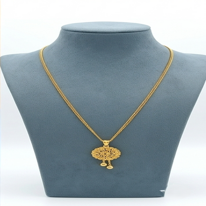 DIVYORO GOLD FLORAL WHEEL PENDANT CHAIN