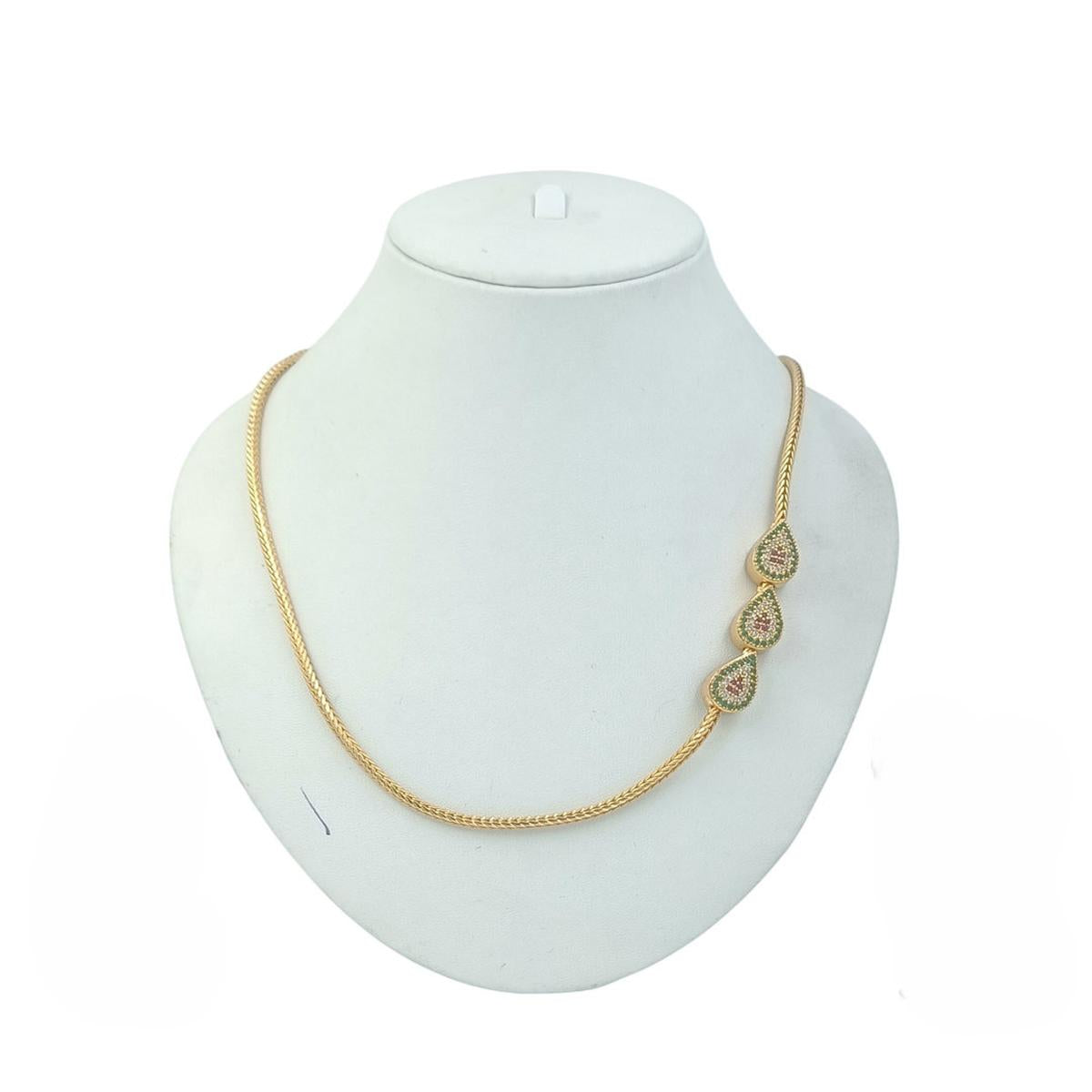 DIVYORO TRIO EMERALD DROP CHAIN