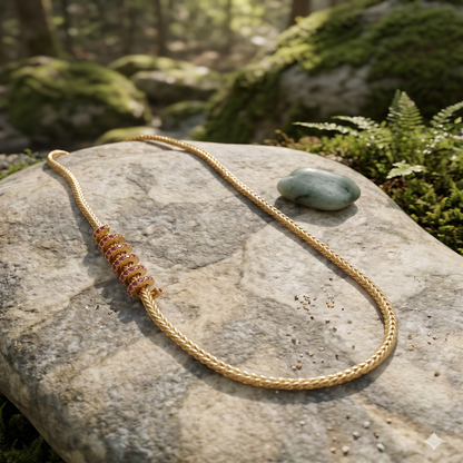 DIVYORO RUBY STONE SPIRAL CHAIN
