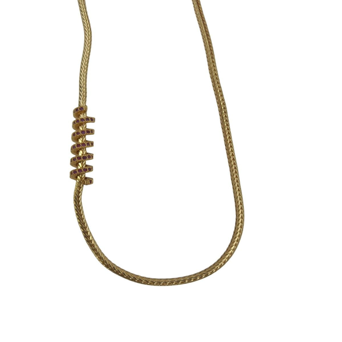 DIVYORO RUBY STONE SPIRAL CHAIN