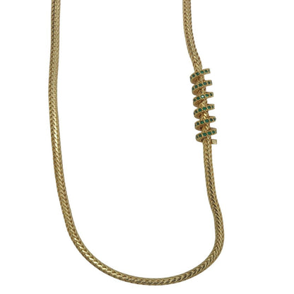 DIVYORO GREEN STONE SPIRAL CHAIN