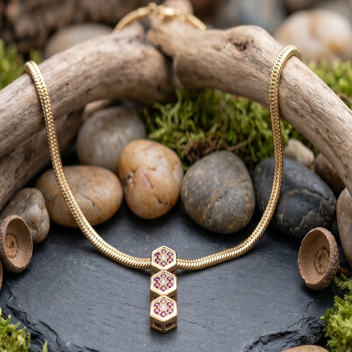 DIVYORO GOLD FIGARO LINK CHAIN