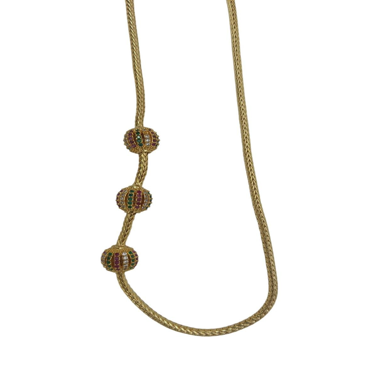 DIVYORO GOLD MULTI-GEM BALL CHAIN