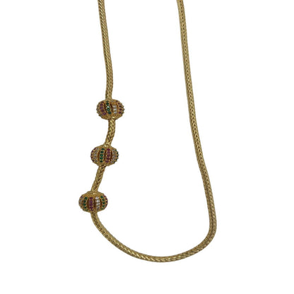 DIVYORO GOLD MULTI-GEM BALL CHAIN