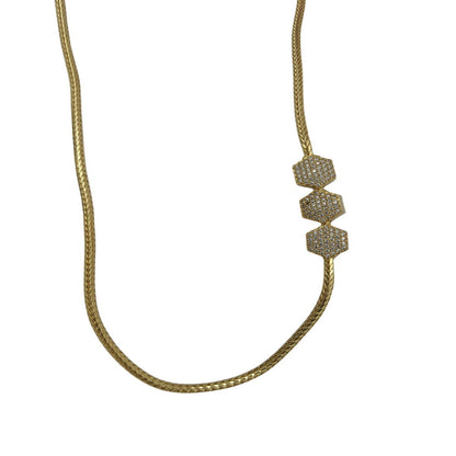 DIVYORO GOLD CRYSTAL HEXAGON CHAIN