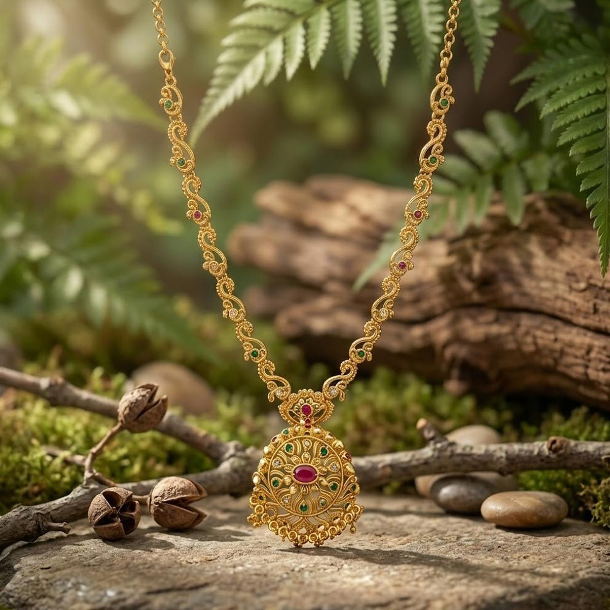 DIVYORO TRADITIONAL GOLD MEDALLION HARAM